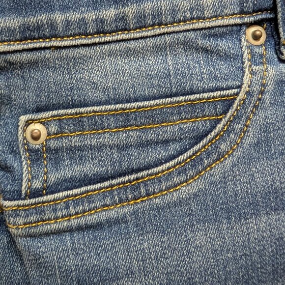 NWT Spanx XL Seamed Front Wide Leg Pull-On Jeans Indigo - Picture 4 of 8